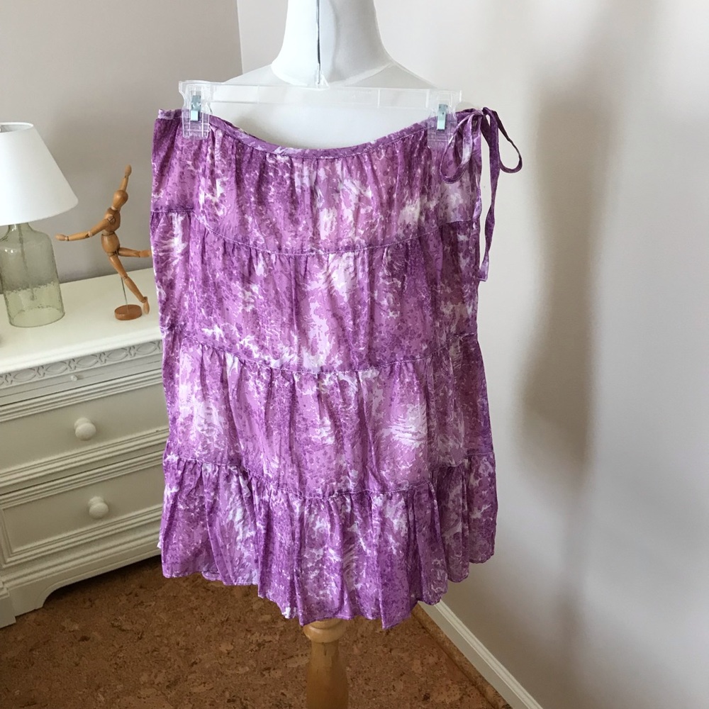 TALBOTS Tiered Boho Lined Skirt